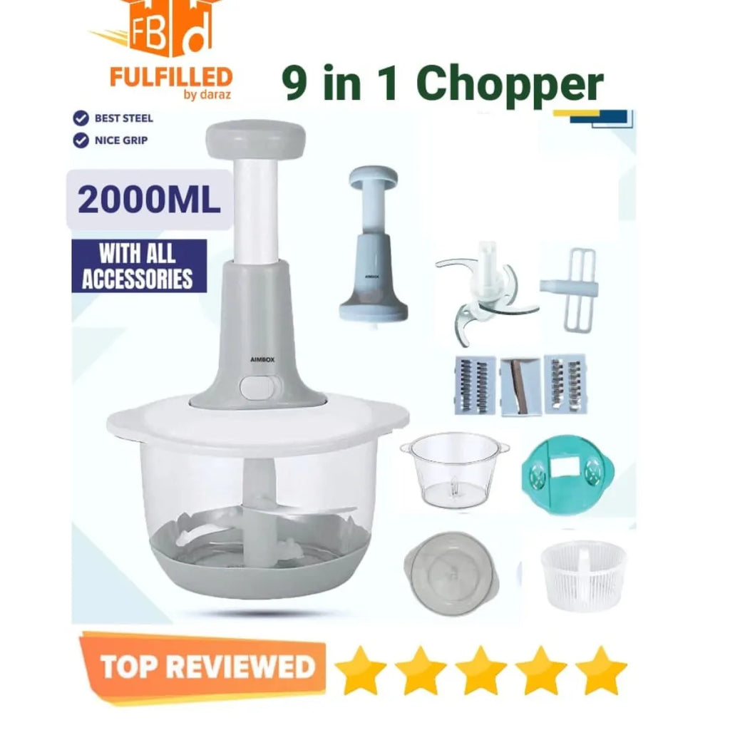 Chopper Food Processor - 2000ml 3-Blade - chopper machine 2Litre