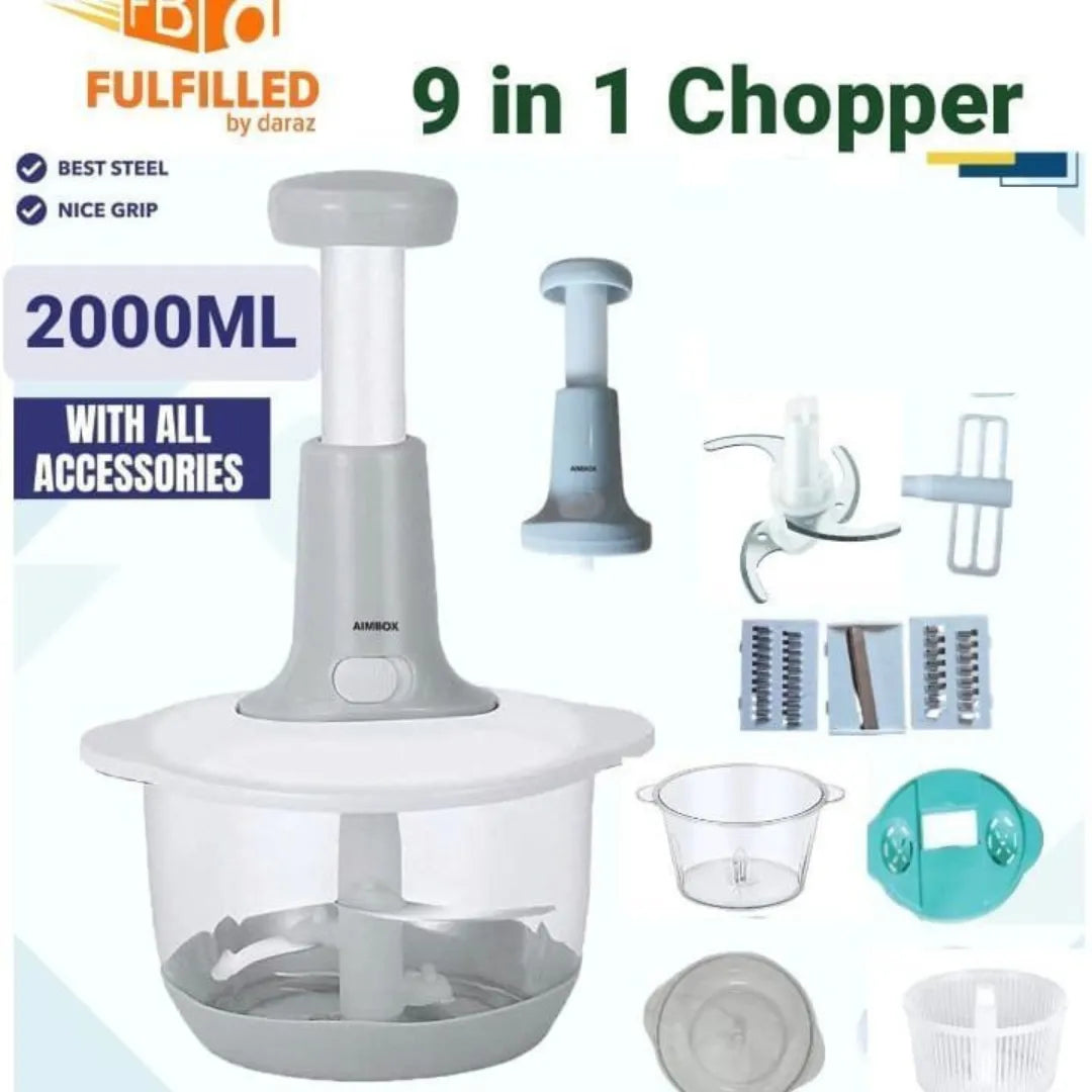 Chopper Food Processor - 2000ml 3-Blade - chopper machine 2Litre